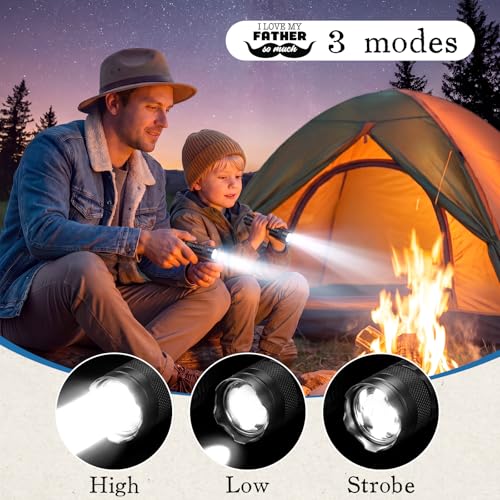 Tuanse 12 Sets Father's Day Christian Gifts Include LED Bulk Mini Flashlights and Bible Verse Cards Man of God Inspirational Religious Gift for Men Dad Husband Male Coworker, Church Sunday School