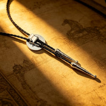 Fashionable Cross Bolo Tie Multi-Color Cross Shield Necktie - color: Pink