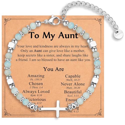 Religious Cross Bracelet for Women Girls, Christian Gifts - color: Aunt