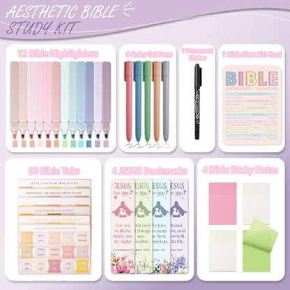 XKDOUS Bible Study Supplies Journaling Kit, Bible Highlighters, Morandi - color: Morandi