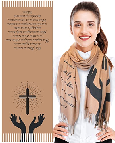 CBC Crown Large Women's Christian Religious Theme Bible Verse - color: Prayer - Camel
