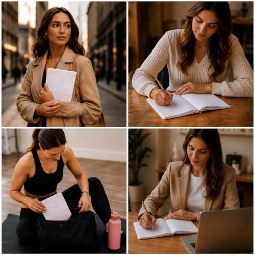 WORLD TRAVELER Large Lined Journal Notebook 256 Ruled White & Ivory Pages - color: Pink Marble