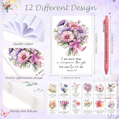 Mooliwe 96 Pcs Affirmation Notebooks Pens Bulk Gifts, Gratitude,Bible - style: Bible