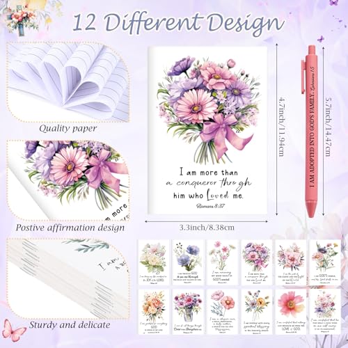 Mooliwe 96 Pcs Affirmation Notebooks Pens Bulk Gifts, Gratitude,Bible - style: Bible