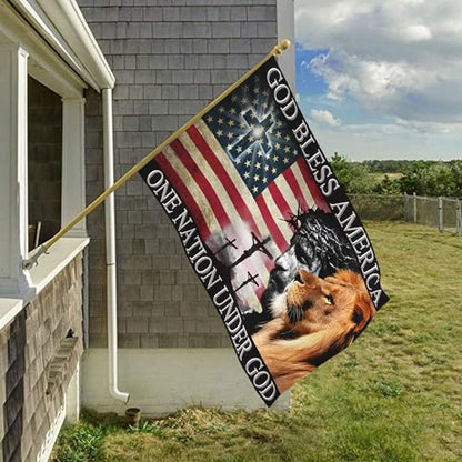 One Nation Under God Jesus Flag God Bless Amercia Flags 3x5 Outdoor Christian Faith Over Fear Jesus Easter Flag Patriotic House Yard Decorations Banner Gifts