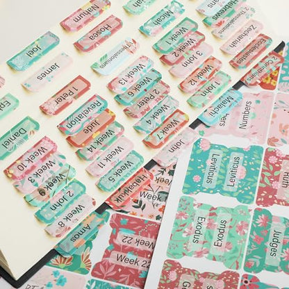 Mr. Pen- Bible Tabs, 120 pcs, Floral Design, Laminated Tabs for Women - color: Floral Design