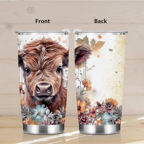 Cow Print Stuff Tumbler, Western Decor Gifts for Women Men Cow Lovers Teacher Appreciation Birthday Christmas Western Coffee Mug Stainless Steel Vacuum Insulated Double Wall Travel Cup with Lid 20oz - color: Cow 1158