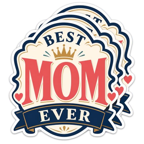 [3PCS] Best Mom Ever Stickers Vinyl Decal for Laptop Bottle Tumbler Gift - color: Best Mom Ever Stickers