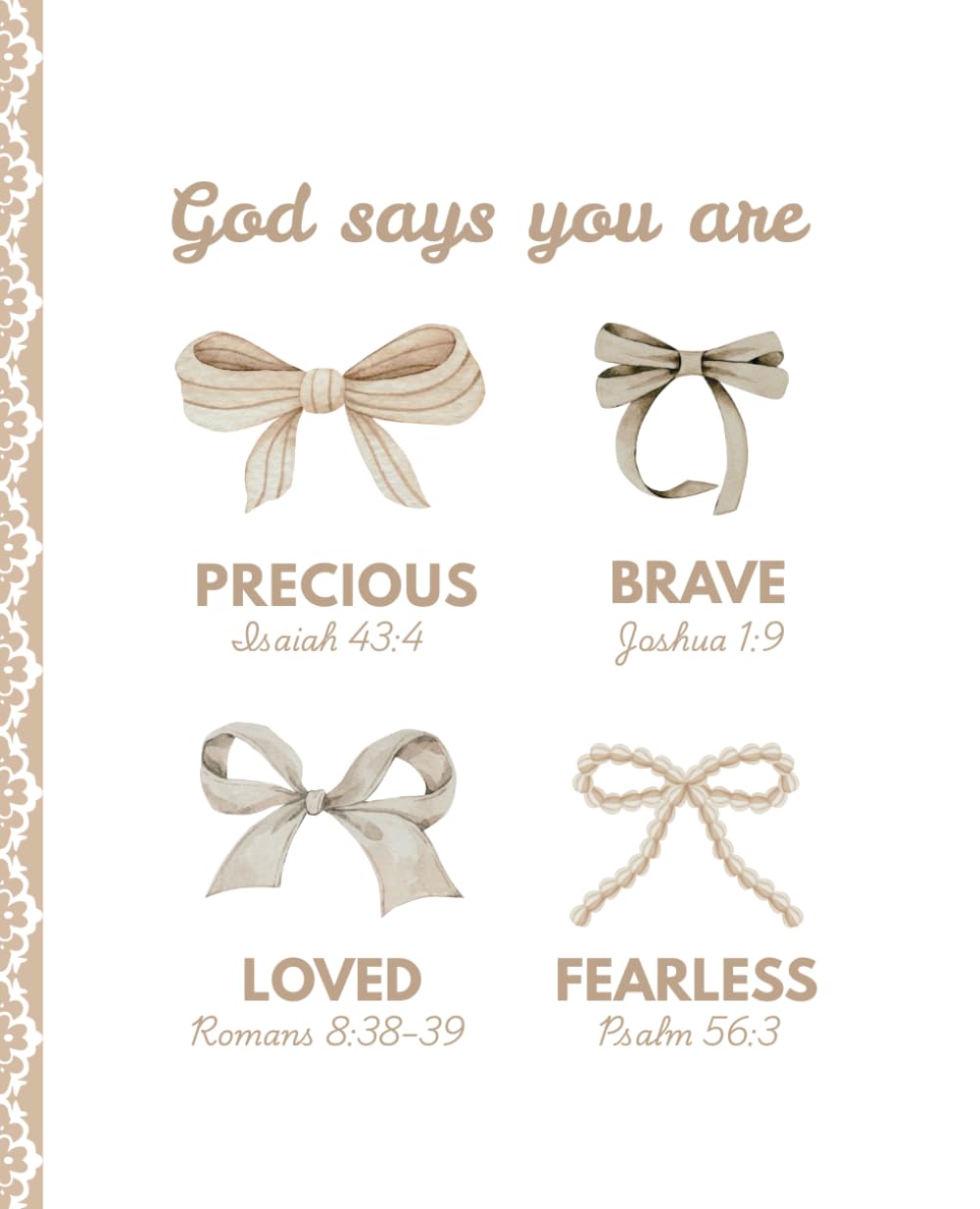 God Says You Are: Christian College Ruled Composition Notebook Super Cute Coquette Aesthetic Pastel Beige Bows for Women, Girls, Teens, Students, ... School & Office Preppy Y2K Supplies