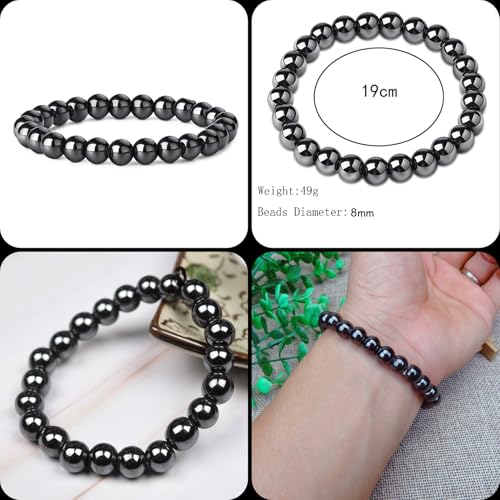 4 Pcs Leather Cuff Bracelets for Men with Spiked Cross Studded Stars Charms - color: Black-Stars Studs
