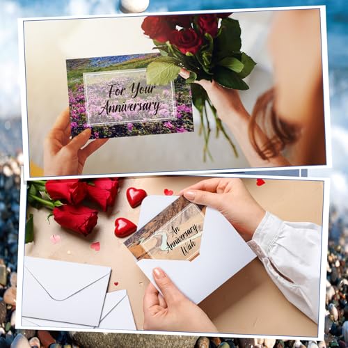Motiskyy 48 Sets Religious Anniversary Cards Bulk for Wedding Couple Christian Happy Anniversary Cards with Envelopes and Stickers Bible Verse Scripture for Wife Celebrating Moment(Scenery) - style: Scenery