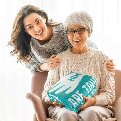 Healing Hug Blanket 60"x50", Encouragement Inspirational Thinking of You Gifts for Women, Chemotherapy Must Haves, Get Well Gifts for Women After Surgery, Teal - color: You Are-teal