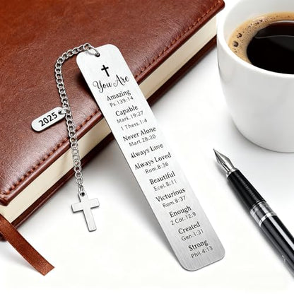 Christian Graduation Gifts for Her Him, Class of 2024 2025 2026 Gifts, Inspirational Bible Verse Bookmark with Cross, Religious Baptism Confirmation Gifts for Teen Girls Boys Daughter Son - style: BM022 Bible Verses