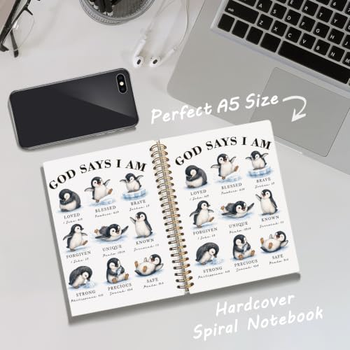 Penguin Gifts Cute Christian Notebook Bible Journal for Women Girls - color: Penguin Christian -(A5)