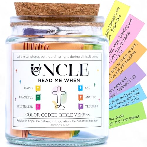 Bible Verse Jar for Uncle – 92 Strength Scriptures - color: Bible For Uncle