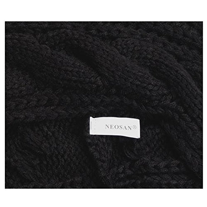 NEOSAN Womens Thick Ribbed Knit Winter Infinity Circle Loop Scarf - color: Twist Dark Chocolate