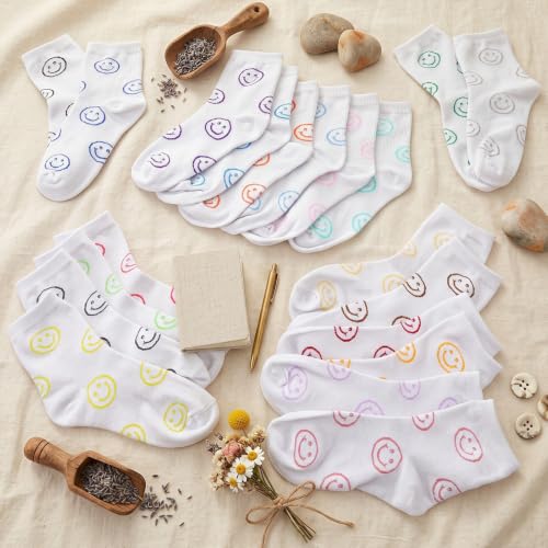 Cuffbow 20 Pack Crazy Funny Emotion Women Sock - style: White Smile
