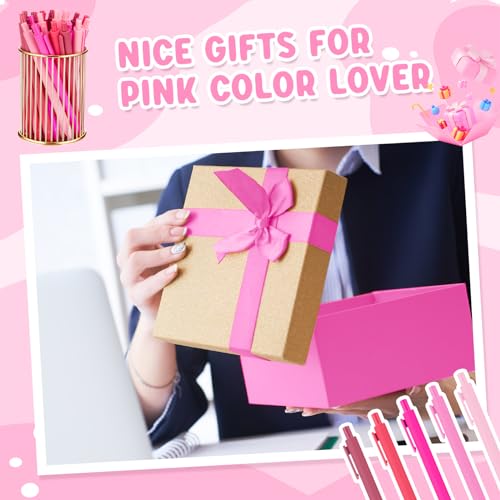 100 Pcs Ballpoint Gel Pens Bulk Retractable, Pink Series - style: Pink Series