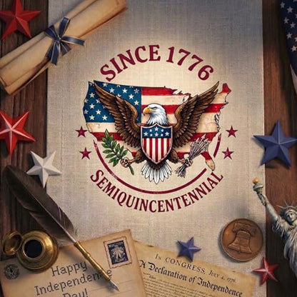 Christian Cross USA Flag Car Decal - color: Since 1776 Semiquincentennial