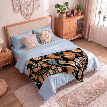 Funny Capybara Throw Blanket – "No Cap, Pure Chill" Gift for Teen Girl, Boy - color: Tk011, size: 80"x60"