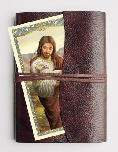 Act of Contrition Prayer Card - The Lord's Prayer Card - Set of 5 Laminated Double Sided Holy Cards - Jesus Christ the Good Shepherd Cards - 6 Items Total