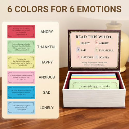 Bible Verse Box 120 Color Coded Daily Bible Verse Cards for 6 Emotions