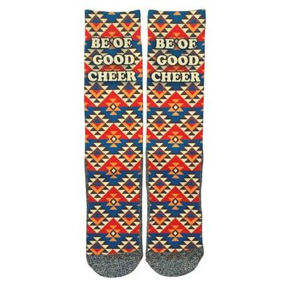 Bible Verse Socks for Men, Christian Scripture Crew Socks, Faith Gift - color: Be of Good Cheer