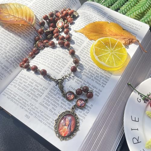 Seven Sorrows of Mary Rosary Chaplet 8mm Agate Beads Catholic Jewelry Necklace for Women Men - color: style 2