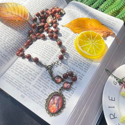 Seven Sorrows of Mary Rosary Chaplet 8mm Agate Beads Catholic Jewelry Necklace for Women Men - color: style 2