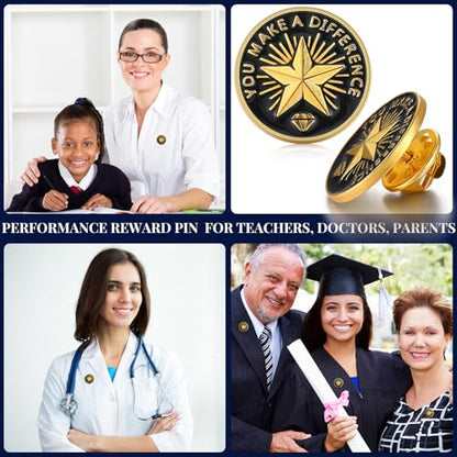 Ceenna 50 Pcs Employee of the Month Star Lapel Pins, Make A Difference - style: Make a Difference