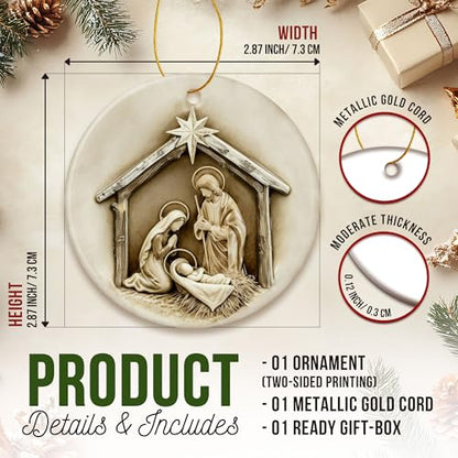 ZAGKOO Nativity Christmas Ornaments - Christian Ornament for Christmas Tree - color: Nativity