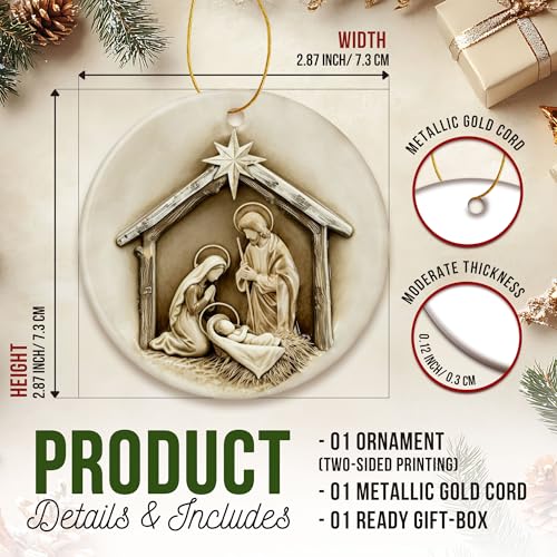 ZAGKOO Nativity Christmas Ornaments - Christian Ornament for Christmas Tree - color: Nativity