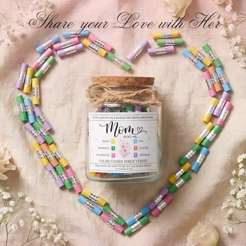 Solmay Bible Verse Jar for Mom, Read This When Scripture Cards - color: Bible Verses Jar For Mom