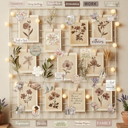 Prayer Board Supplies Kit - 50 Pcs Christian Jesus Bible Stickers - color: Flower