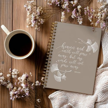 Christian Notebook Journal - Christian Gifts for Women, Inspirational Bible Journal Notebooks for Note Taking, Bible Study, Prayer & Church Notes, A5 Spiral Notebook (Ginkgo leaves) - color: Ginkgo leaves