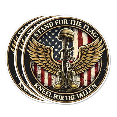 4 Pcs Patriotic Military Stickers - Stand for the Flag Kneel for the Cross - color: Patriotic Sticker
