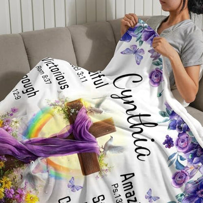 Customized Blankets with Name Personalized Baby Blankets Christian Gift - color: Design15