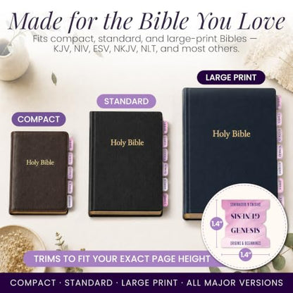 90 Christian Bible Tabs for Women & Men - Lavender Marble - color: Lavender Marble