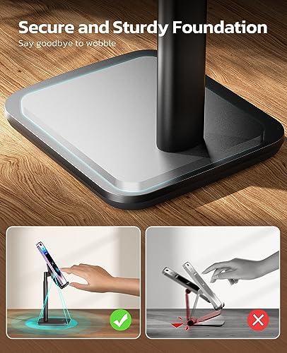 Nulaxy Height Angle Adjustable Phone Stand for Desk, Black