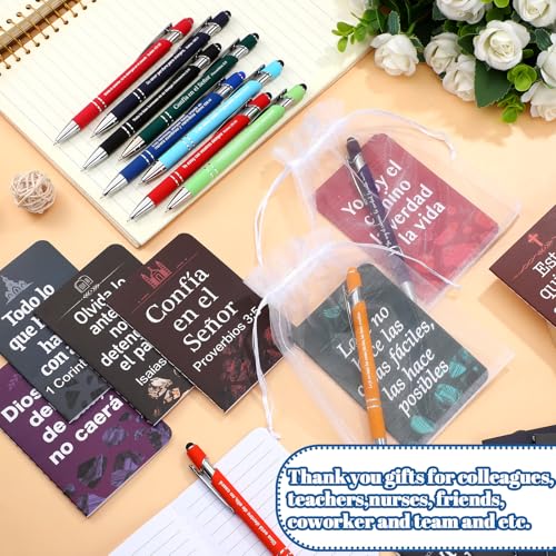 Fuyoooo 72 Pc Regalos Cristianos Spanish Catholic Bible Pens Notebooks - style: Classic Style
