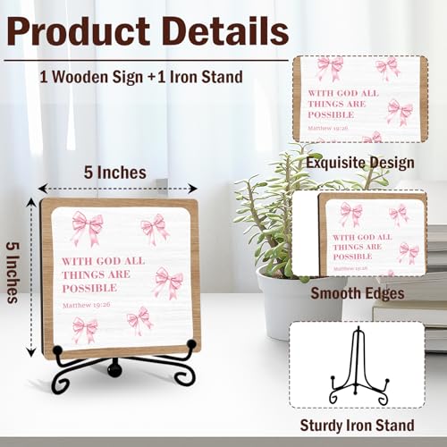 Home Living Room Table Decor, Christian Gifts for Women Men - color: Rustic Bow