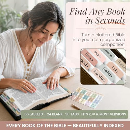 90 Christian Bible Tabs for Women - Pastel Boho - color: Pastel Boho