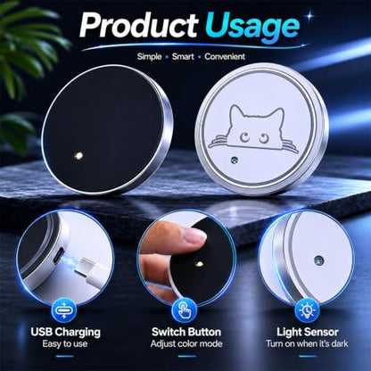 Religion Cross Car LED Cup Holder Lights Vibration Sensor Cups Coasters - color: Cross Religion