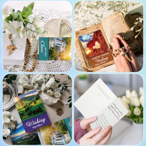 Motiskyy 36 Pcs Christian Get Well Cards with Scripture, Nature Landscape - style: Nature Landscape