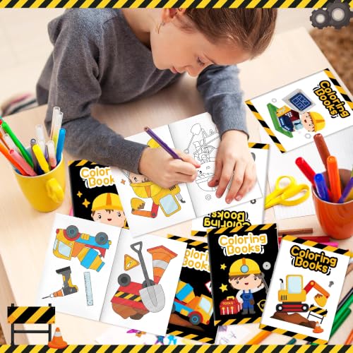Bulk Construction Coloring Books, 24Pcs Mini Drawing Booklet for Kids - style: Construction