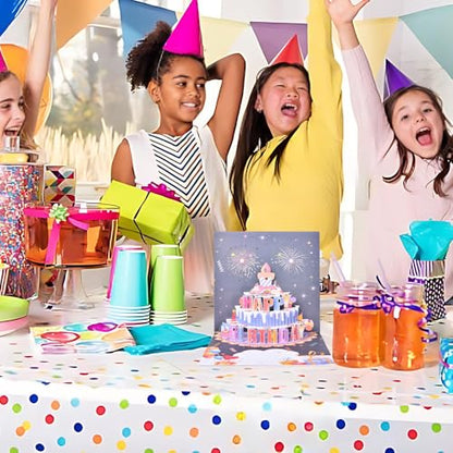 3D pop-up music birthday card - LED Light Cake Greeting Card - color: Cake - Fireworks