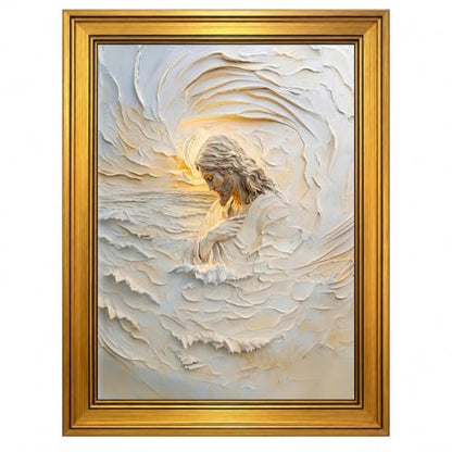 Christian Texture Jesus Canvas Wall Art Framed Neutral Artwork 16X12 Inch - color: Christian TextureJesus Canvas 26, size: 16"L x 12"W