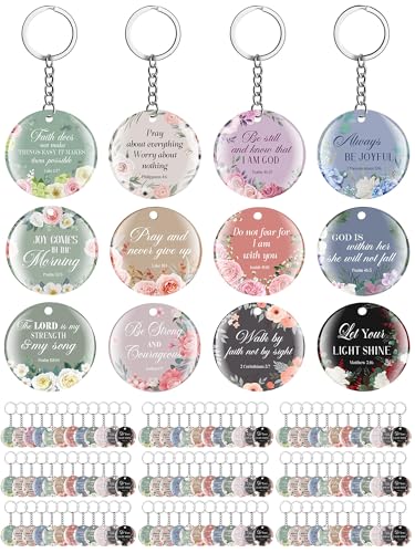 Janmercy 120 Pcs Acrylic Christian Keychain Bulk for Women - style: Elegant