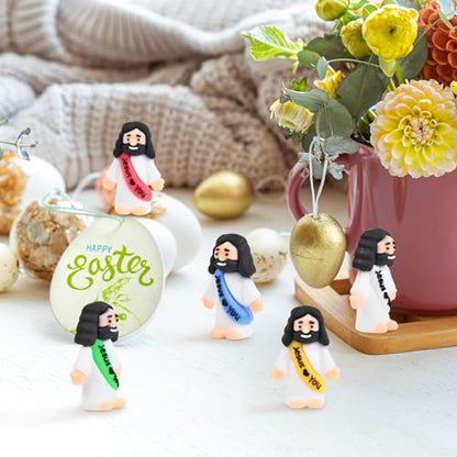 nedeqi 310 PCS Little Jesus Figures, Mini Jesus Figurines in Bulk, Tiny Pocket Rubber Jesus Love You Figure for Religious Party Favors, Baptism Gift, Easter Egg Stuffers (310)
