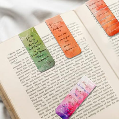 VANRA 48 Pieces Bible Verse Magnetic Bookmarks with Full Scripture Colorful - style: Colorful